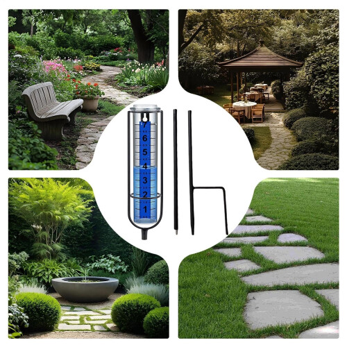 Rain gauge for garden, water indicator, adjustable height, large clear numbers 2