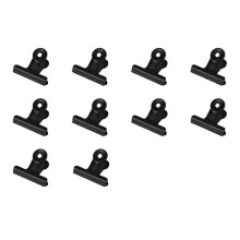 10PCS Metal Paper Clip 50mm Foldback Metal Binder Clips Black Grip Clamps Paper Document Office School Statione