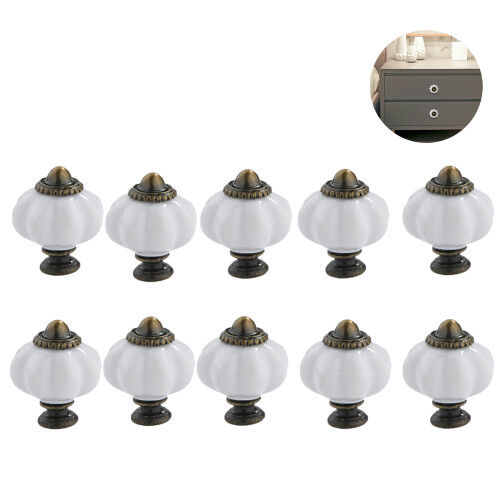 10 Pack Pumpkin Cabinet Knobs, Decorative Drawer Pulls With Robust Design, Ideal For Furniture Refurbishment 1