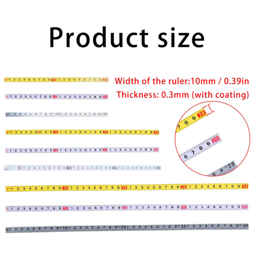 Sticky Backed Measuring Strips 10mm High Adhesion-30 cm yellow 2