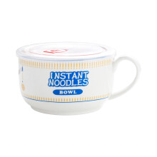 Oversized keramische noedelkom met-Blauw Grote instat noodl