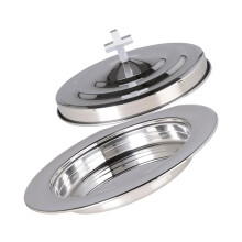 Assiette de service empilable en acier inoxydable, cérémonie