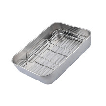 Plat de cuisson en acier inoxydable de grande taille-S