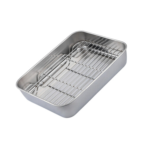 Plat de cuisson en acier inoxydable de grande taille-S