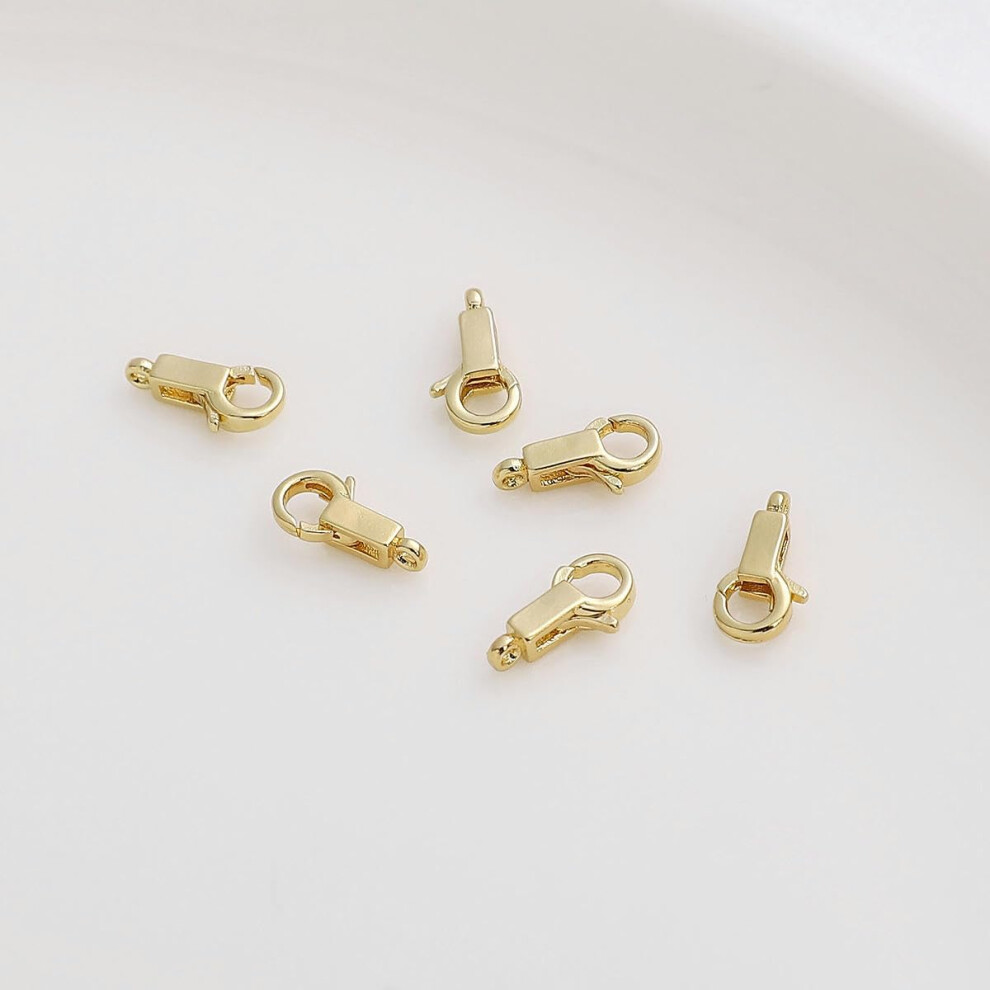 Lobster Clasp Round Lock Spring Clasp 10Pcs Handmade DIY Bracelet Necklace Jewelry Closure