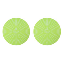 2Pcs Nonslip Silicone Dough Mat For Bread Pizza Baking-Green