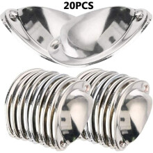 Vintage Drawer Pulls, Elegant Shell-Designed Cabinet Cup Pulls, High-Quality Zinc Alloy Construction, Polished Nickel Finish for Kitchen Bathroom Livi