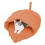 Lit grotte pour chats, thème feuilles lavables, sac-rose saumon 1