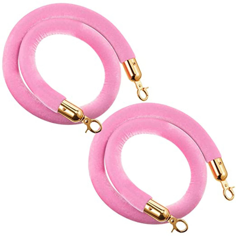 Queue Barrier Rope, Commercial Vip Queue Barrier Rope, Velvet Rope Barriers For Grand Openings, Post Hanging Rope (Pink, 6Ft/185Cm) 9067246270056