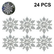 Kit de décorations de Noël en forme de flocons de neige pailletés, en plastique durable et réutilisable. Embellissez votre Noël avec ces flocons