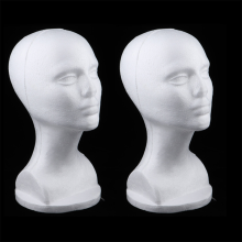 Tête de mannequin femme Styroporkopf, mannequin à long cou de 28 cm, blanche, présentoir EasyPinWigFixing pour perruques, chapeaux, casquettes,