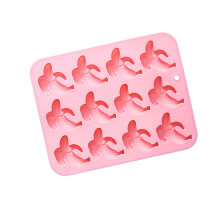12 Slot Banana Designs Silicone Baking Mould Dishwasher-Pink
