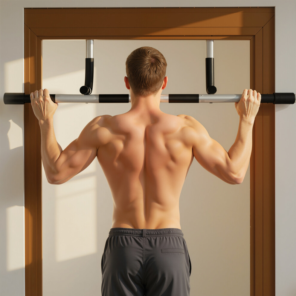 Homcom Indoor Home Fitness Door Horizontal Bar - Black - Image 4