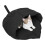 Lit d'abri chaud lavable en machine de lit de chats de nid-Noir 1