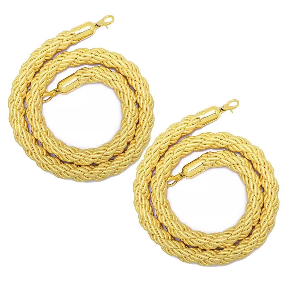 Hemp Rope Stanchions, Twisted Crowd Control Ropes, Barrier Ropes, Warm Color, 2 Pieces Yellow 1.2M/4Ft 9067246269982