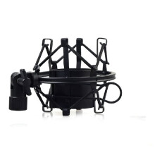 Professional Microphone Shock Absorber Lock Button Reduce Noise Broadcast Clip Studio Recording Microphone Holder Spider Capacitor Black 5cm