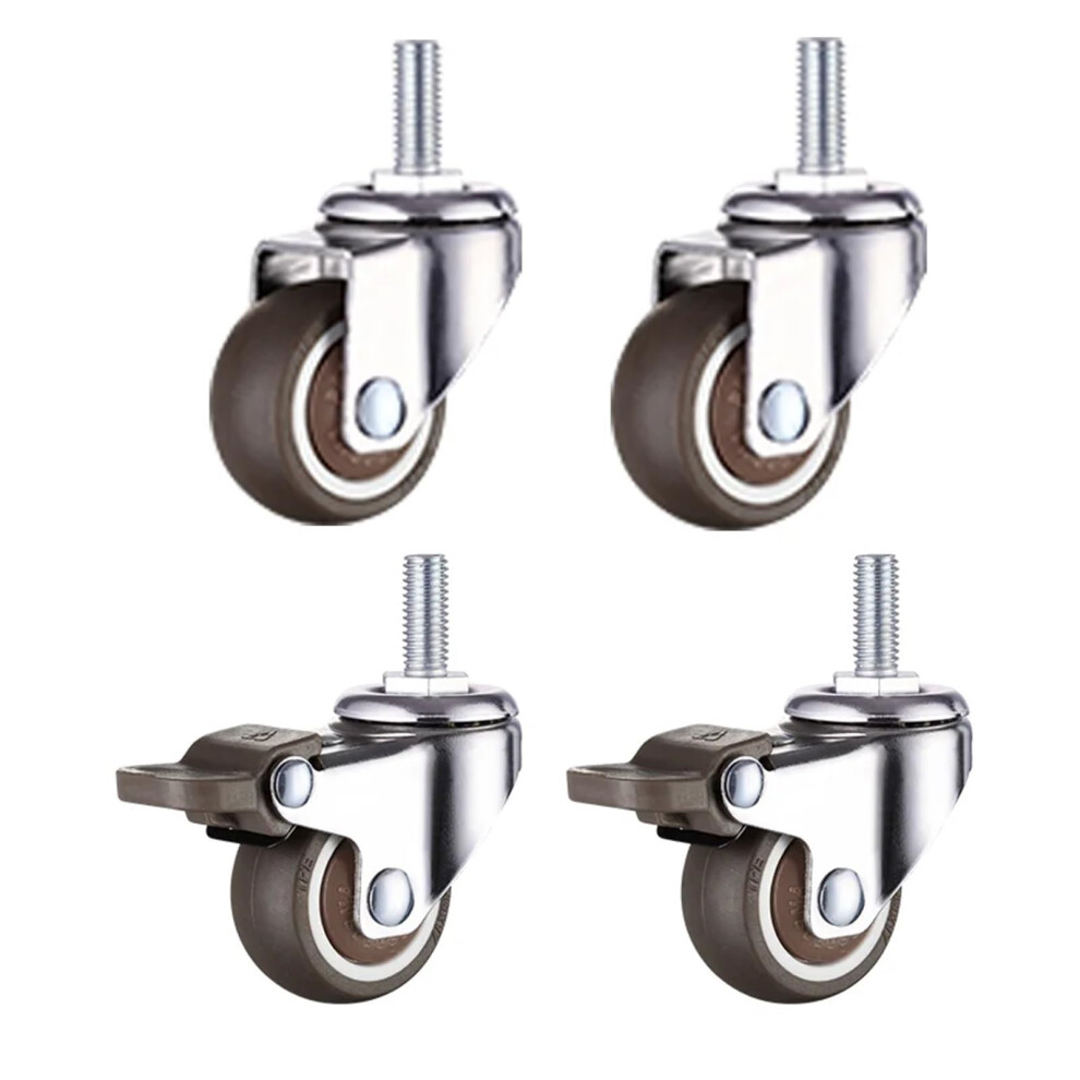 Stem Threaded Casters 4Piece Set With 2 Swivel And 2 Brake 2Inch Wheels Heavyduty For Office Chairs Cabinets Tables Carts 9339159688878