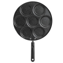 Egg Frying Pan with 7 Holes, Non Stick Coating Multi Egg Cooking Pan for Breakfast Maker, Heat Resistant Handle Aluminum Skillet for Gas and Electric