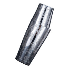 Cocktail Shaker 304 Stainless Steel Engraving Large Capacity Drink Mixer With Ergonomic Grip