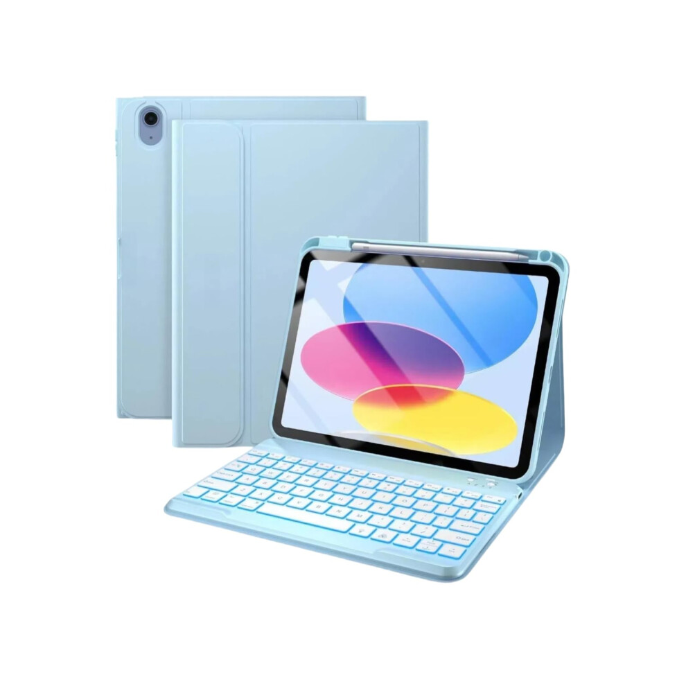 Blue Keyboard Case For 11Inch 4Th1st Gen Tablet With Pencil Holder Magnetically Detachable Wireless Keyboard