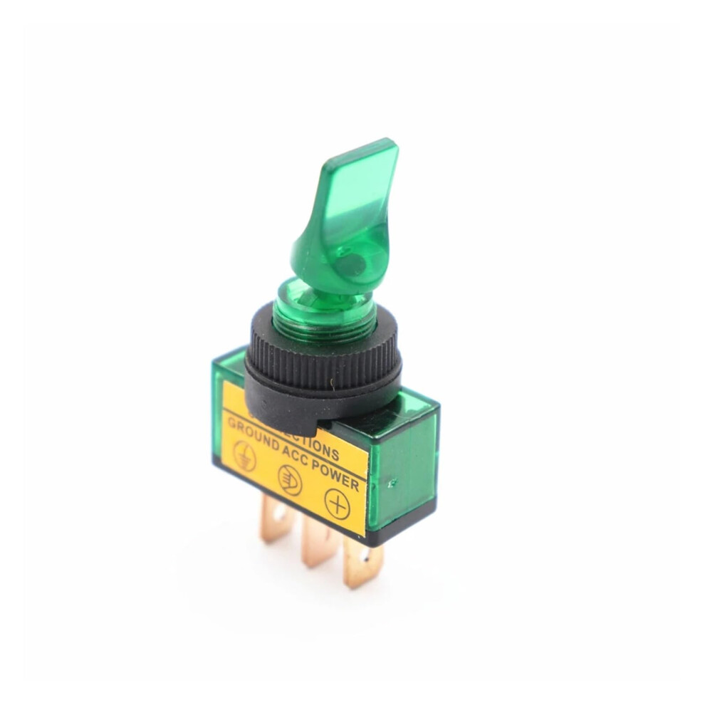 Car Rocker Switch 12V Illuminated 20A Durable Toggle For Automotive Use Green/Light 9119770093059