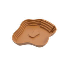 Strong Shelled Animal Water Plate Feeding-Light Brown small