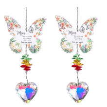 Gift for Mum, Suncatcher Crystal Window, Butterfly Light Catcher Pendant