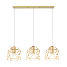 Modern Pendant Light Vintage Chandelier E27 Metal Ceiling Lamp 3 Lights Retro Ceiling Light Gold