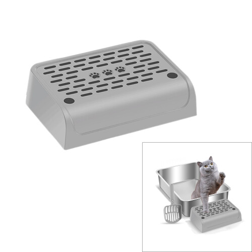 Practical Cats Litter Box Step Trapping Mat NonSkid-Gray 1