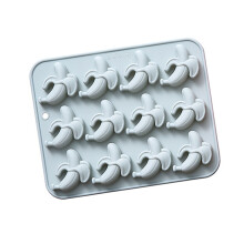 Antihaftbeschichtetes Silikon-Bananenform-Set mit 12-Blau