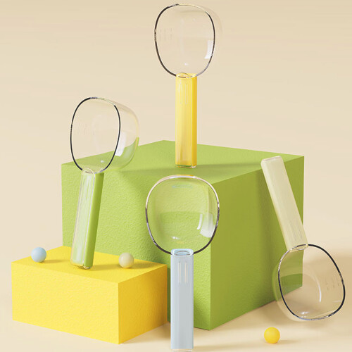 Pet Cats Dog Feeding Spoon Rice Measuring Cup with Handle-Green 1