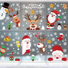 Adesivi natalizi per finestre, ideali per creare un paese delle meraviglie invernale con Babbo Natale, 248 pezzi per decorare superfici lisce, neve