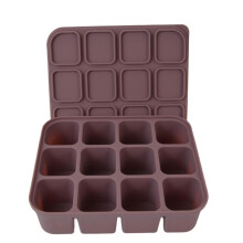 Flexible Silicone Ice Tray With Cover 4/6/12 Grids-Purple 12