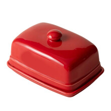 Modische Keramik-Butterschale, rechteckige Form, kleine-Rot