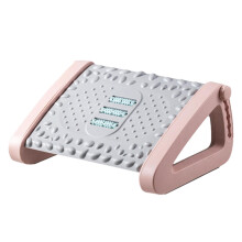 Under Desk Foot Rest Ergonomic 6Height Adjustable Leg Rest, Tilted Foot Stool With Massage Texture And Roller, Pink
