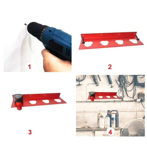 Wall Mount 4 Slot Battery Rack for Home Use Drill Tool Battery 1