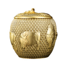Brass Teas Container Decorative Brass Teas Storage Jar Suitable
