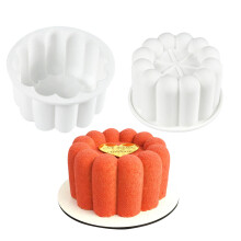 Silicone Mousse Cake Molds Flower Petal Shape Chocolate-White