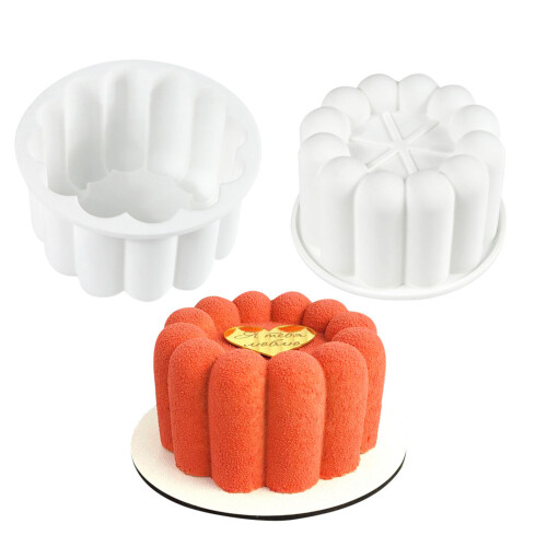 Silicone Mousse Cake Molds Flower Petal Shape Chocolate-White