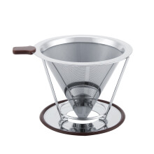 Milieuvriendelijk, papierloos filter van roestvrij staal voor een zachte en voedzame koffie, roestvrije en vlekbestendige herbruikbare koffiedripper,
