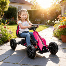 HOMCOM Children Pedal Go Kart w/ Adjustable Seat, Handbrake - Pink