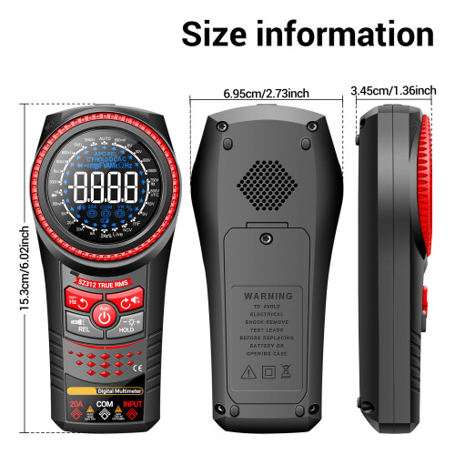 SZ312 6000 Count Multimeter with Adjustable Backlit Data-SZ312 2