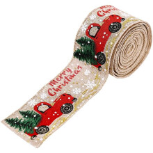 Fita de Natal em juta para artesanato, guirlandas e decoração de presentes, com borda aramada, 2 rolos de 5 cm x 14 metros, ideal para decoração