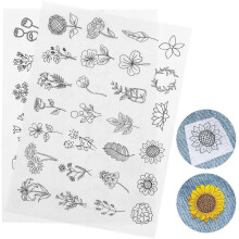 2 Sheets Embroidery Transfer Patterns Embroidery Templates Water Soluble Embroidery Templates Iron On Transfer Paper