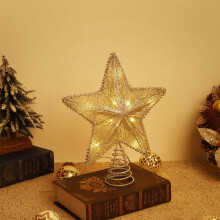 Adorno clásico de estrella para la cima del árbol de Navidad, modos de iluminación que realzan tu decoración, perfecto para uso en interiores o