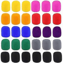 30-Pack High-Quality Foam Mic Windscreens, Perfect for Karaoke, DJ, and Stage (12 Colors)