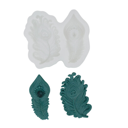 Flexible Silicone Peacocks Feathered Molds For Chocolate Candle 2
