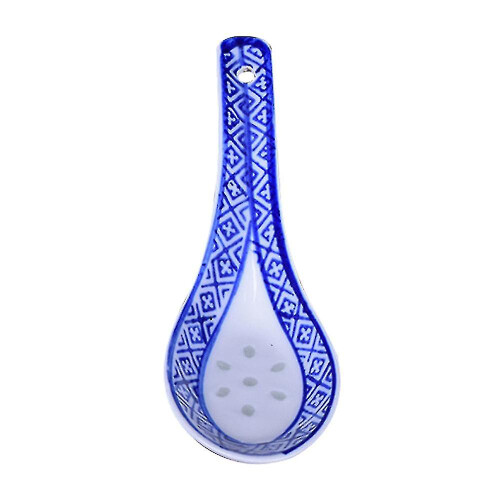 10pcs Chinese Soup Spoons Blue White Porcelain Soup Spoon Ceramic Dinner Tableware 1
