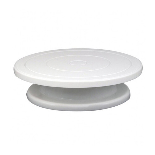 Plastic Cake Decorating Turntable for Pastry Rotating-White