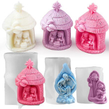 3pcs Jesus Nativity Silicone Mold, Holy Family Nativity Candle Molds, Jesus Virgin Mary Candle Mold, Candle Ornament Making Tool